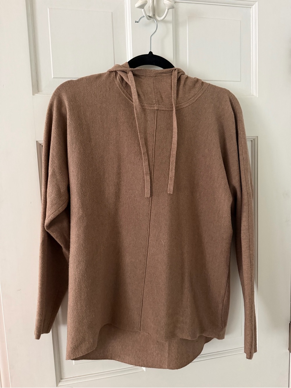 Quince Brown Crewneck Hooded Knit Sweater